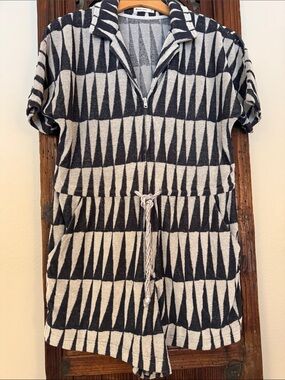 Marine Layer Terry Out Geometric Romper
